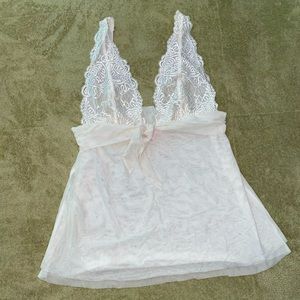 Victoria’s Secret lace detail nighty top off white